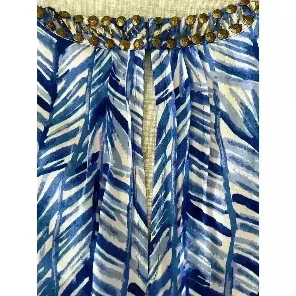 Lilly Pulitzer Sz XS Colby Romper Blue Palm Print Summer Vacation Travel Night - Picture 13 of 16